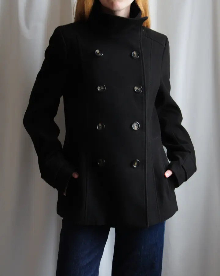 casaco peacoat preto