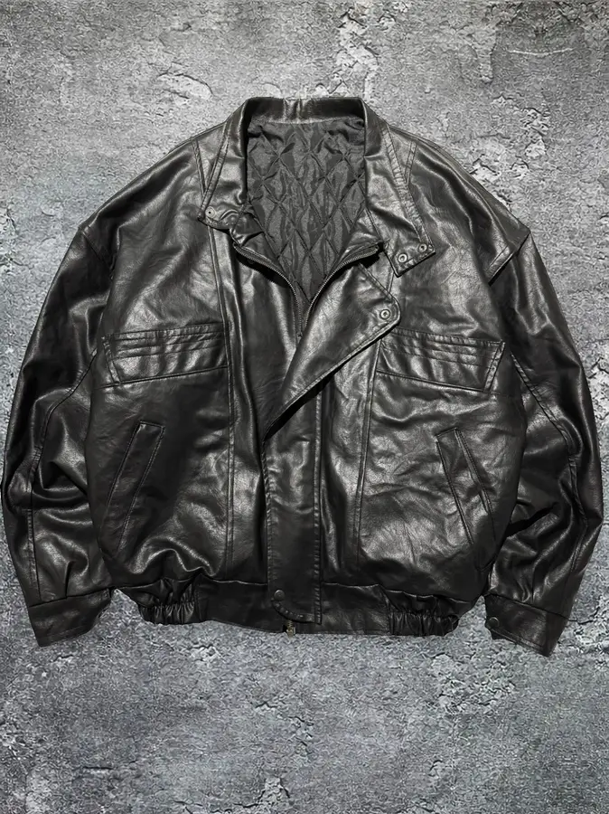jaqueta couro oversize